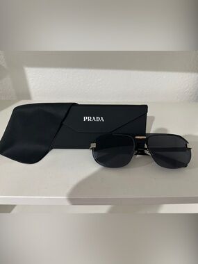 Prada Black Rimless Sunglasses with Black Case